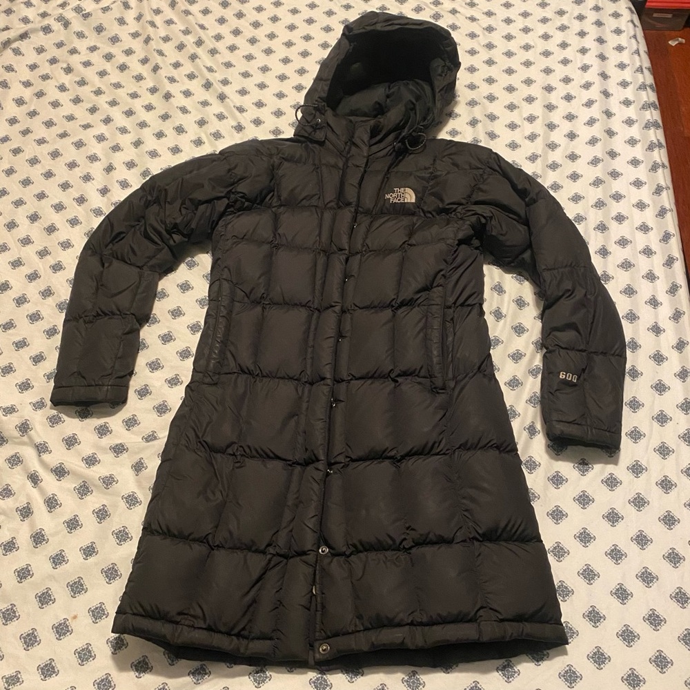 THE NORTH FACE 600 Down puffer coat knee length black size SMALL